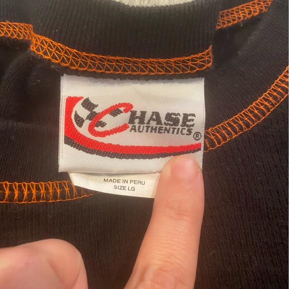 Chase NASCAR Black Orange Tony Stewart #20 Long Sleeve Pullover Sweater Mens L - Picture 5 of 7
